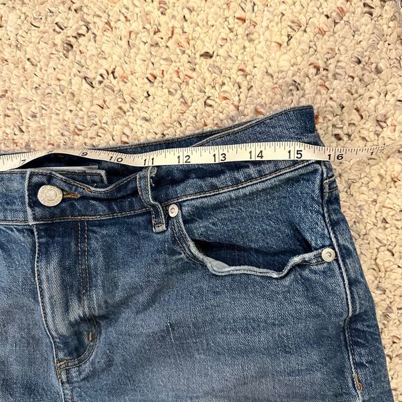 LOFT Womens 8 Denim Jean Shorts Cutoff Frayed Blue Summer Spring Medium Wash cut - Picture 4 of 9